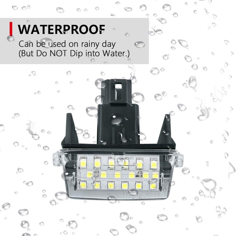 Gempro 2Pcs LED License Plate Light Lamp Assemly for Toyota Camry Yaris Highlander Prius C Avalon, Powered by 18SMD Xenon White LED Lights - Image 5